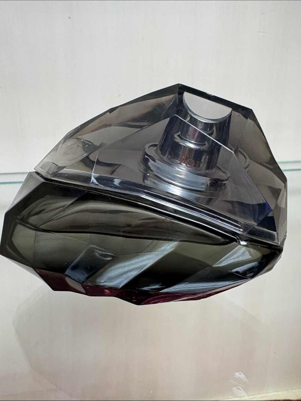 Jennifer Lopez Smoky Black Faceted Glass Accent Vase